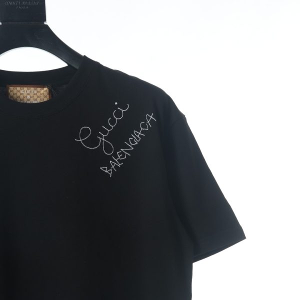Gucci × Balenciaga BLCG joint back graffiti print short-sleeved T-shirt black - Image 4