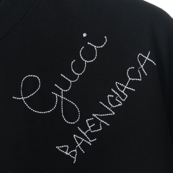 Gucci × Balenciaga BLCG joint back graffiti print short-sleeved T-shirt black - Image 5