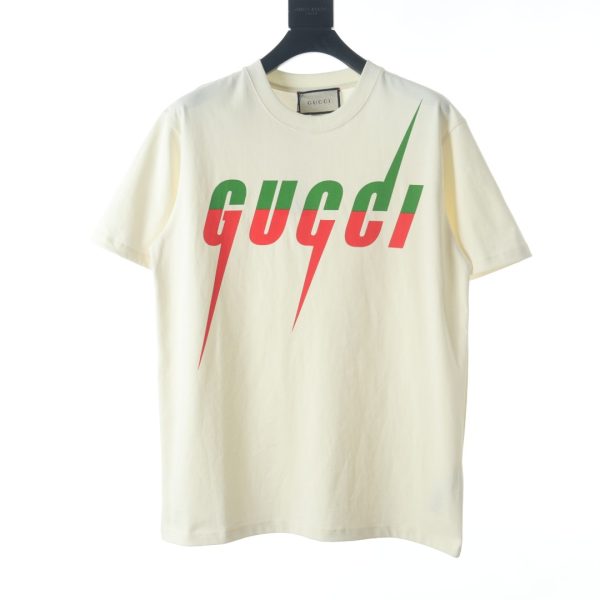 Gucci lightning / wind blade print short-sleeved T-shirt