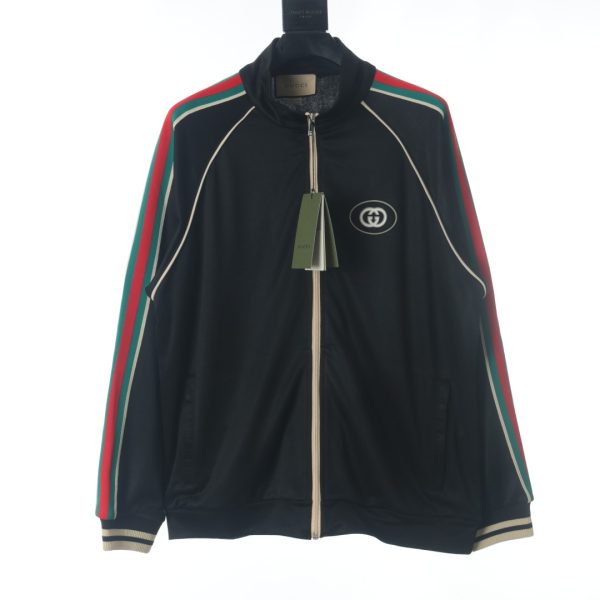 GUCCI color stripe webbing zipper suit jacket