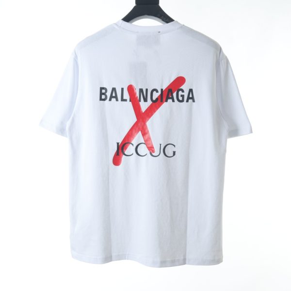 Gucci & Balenciaga joint error embroidery letter short-sleeved T-shirt - Image 9