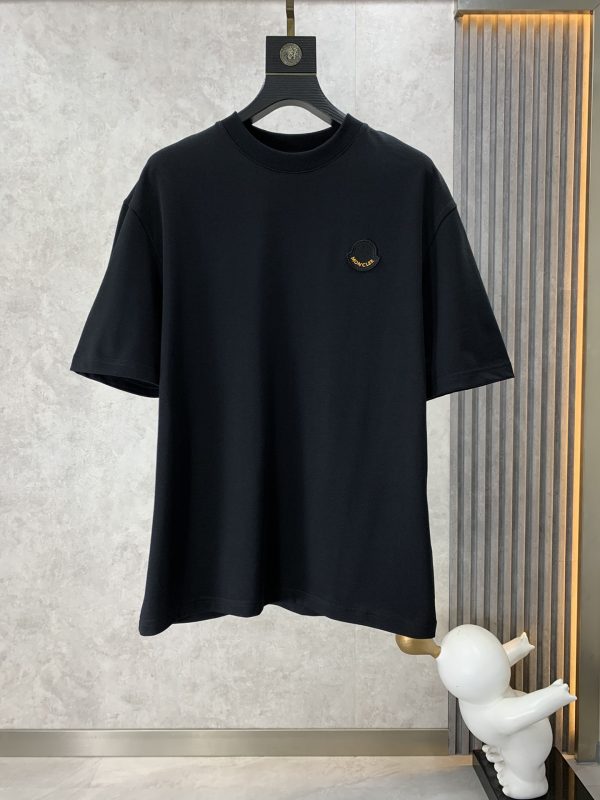 Moncler Mengkou 2023 summer new drop shoulder profile short-sleeved T-shirt, jacquard Logo on the chassis