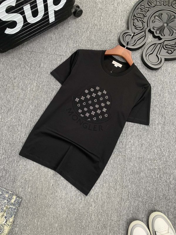 Moncler Mengkou 2023ss spring and summer high-quality cotton short-sleeved T-shirt, top original quality