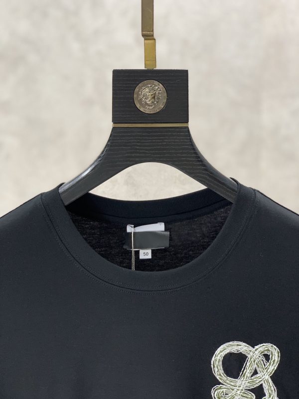 Loewe can wear 200+ catties 2023 spring and summer latest style, spring and summer half-sleeved custom double-sided long-staple cotton illustration design - Image 4