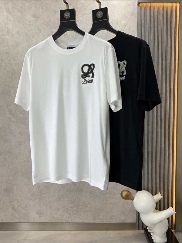 Loewe can wear 200+ catties 2023 spring and summer latest style, spring and summer half-sleeved custom double-sided long-staple cotton illustration design - Image 10