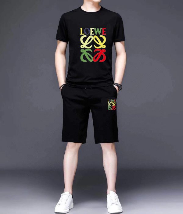 ? Brand [LOEWE] 2023 new men's short-sleeved shorts suit