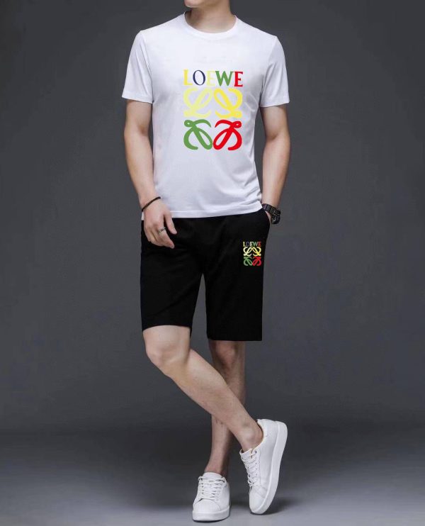 ? Brand [LOEWE] 2023 new men's short-sleeved shorts suit - Image 4