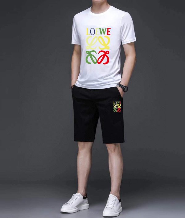 ? Brand [LOEWE] 2023 new men's short-sleeved shorts suit - Image 7