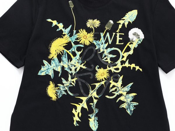 LOEWE 23SS Floral Embroidery Short Sleeves] Heavy industrial embroidery, the fabric is imported from the original factory and customized 40s double-strand smooth cotton, the fabric is soft and comfortable to the touch - Image 5