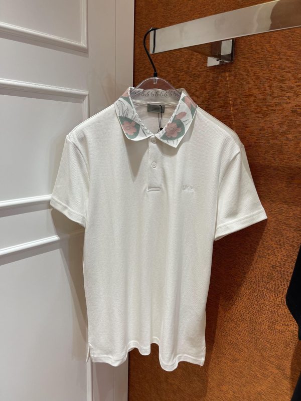 Dior Duncan Grant & Charleston Polo shirt with flower jacquard collar and logo! Simultaneous sale on the official website