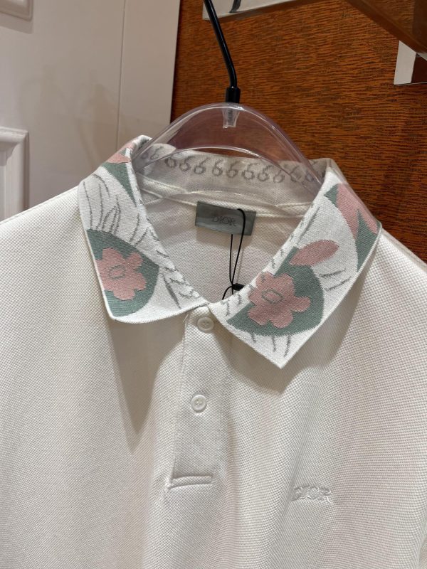 Dior Duncan Grant & Charleston Polo shirt with flower jacquard collar and logo! Simultaneous sale on the official website - Image 4