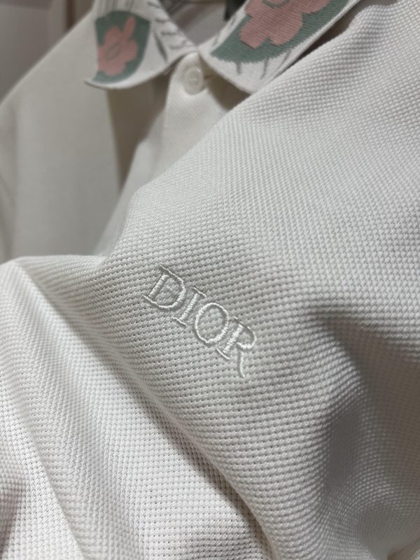 Dior Duncan Grant & Charleston Polo shirt with flower jacquard collar and logo! Simultaneous sale on the official website - Image 7