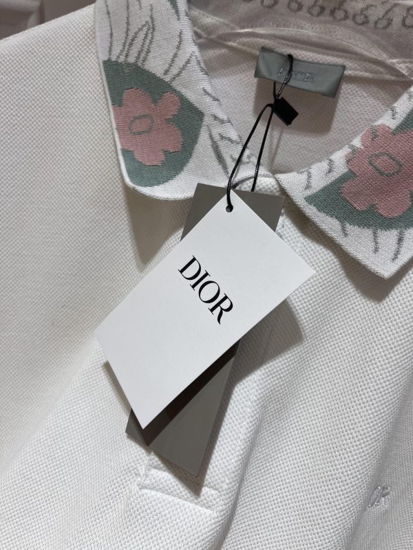 Dior Duncan Grant & Charleston Polo shirt with flower jacquard collar and logo! Simultaneous sale on the official website - Image 9