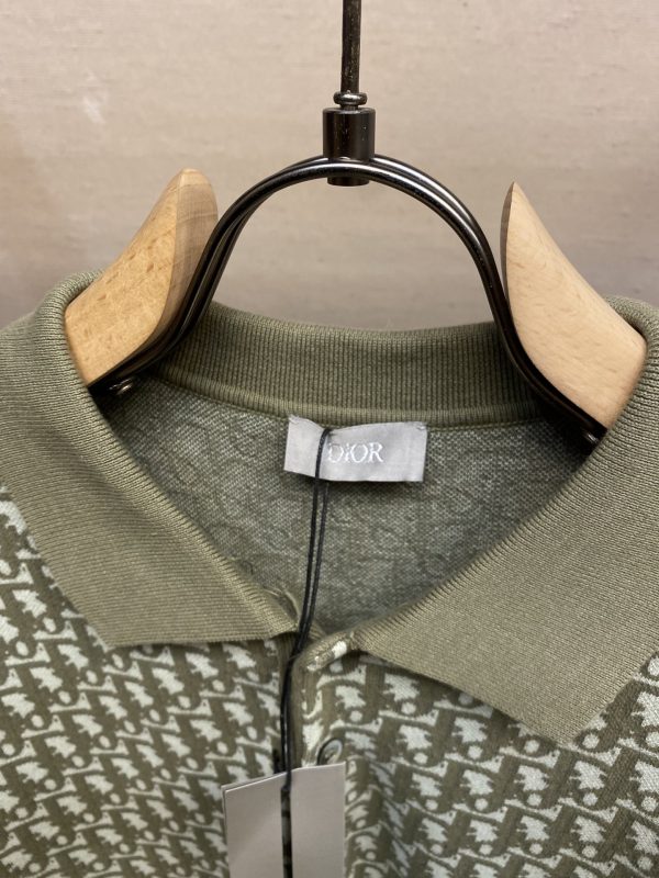 Dior, 23ss Oblique presbyopic polo shirt men and women of the same style spot sale This jersey polo features Dio^'s signature Oblique print - Image 8
