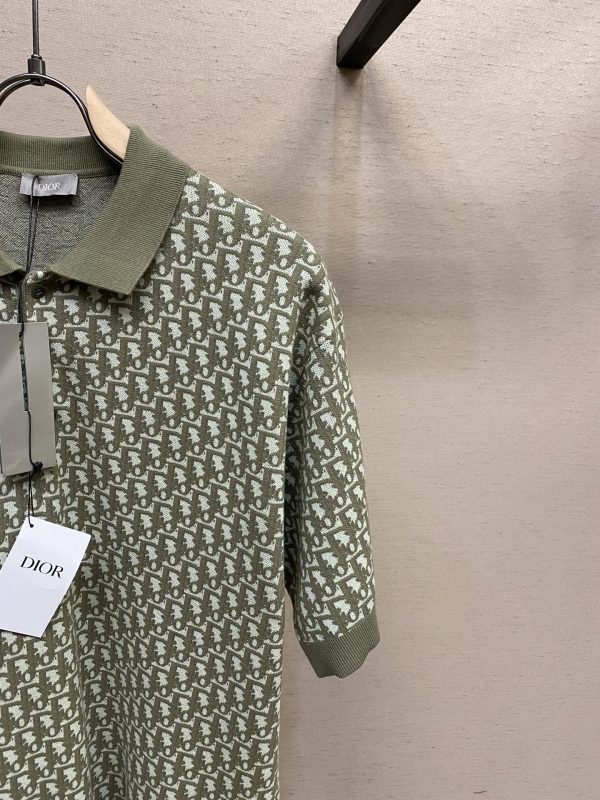 Dior, 23ss Oblique presbyopic polo shirt men and women of the same style spot sale This jersey polo features Dio^'s signature Oblique print - Image 9