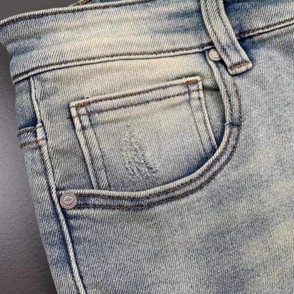 Dior 2023 spring and summer new denim products, high-quality original orders, heavy industry washed jeans, imported original washed elastic fabrics - Image 7