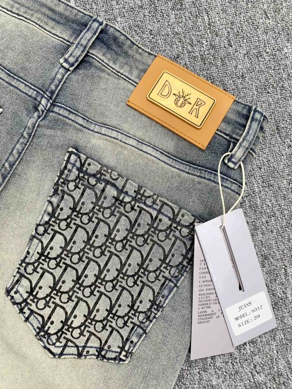 Dior 2023 summer thin new men's jeans The fabric has good elasticity. Exclusive sale, official website synchronization, fashion and elegance, heavy craft design - Image 10