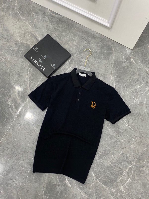 Dior [small embroidery] 2023 summer men's new lapel short-sleeved POLO shirt, customized fabric, breathable and comfortable