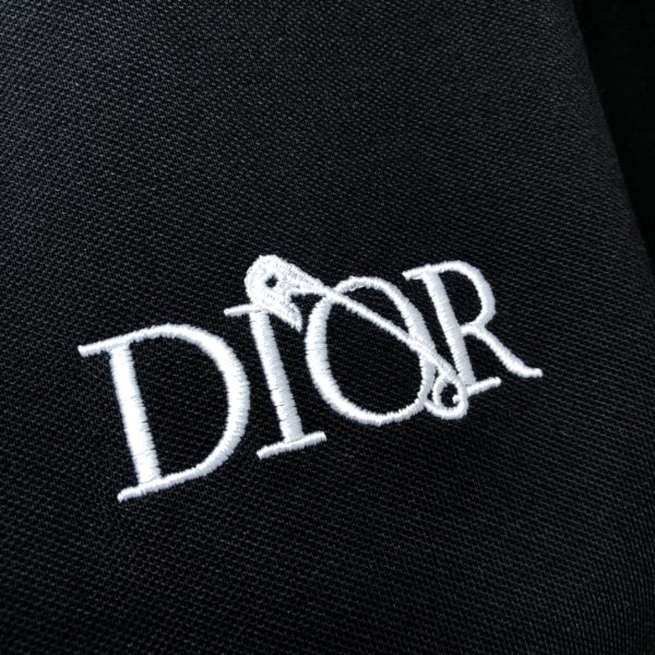 [DIOR] 2023 spring and summer new lapel POLO shirt Men's embroidered short-sleeved T-shirt! Customized high-end piqué fabric, comfortable and breathable, not easy to deform - Image 4