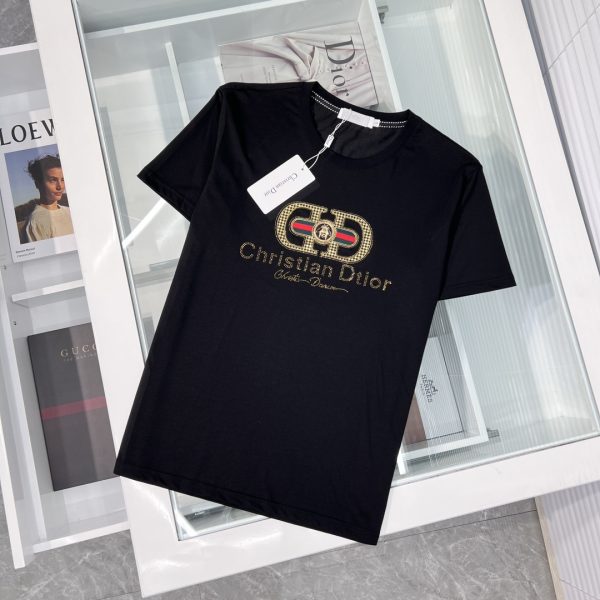 Dior - 2023ss spring and summer boutique men's and women's same style short-sleeved T-shirt, official website synchronization, high-end quality, custom imported double mercerized cotton fabric