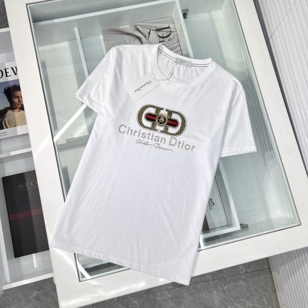 Dior - 2023ss spring and summer boutique men's and women's same style short-sleeved T-shirt, official website synchronization, high-end quality, custom imported double mercerized cotton fabric - Image 3