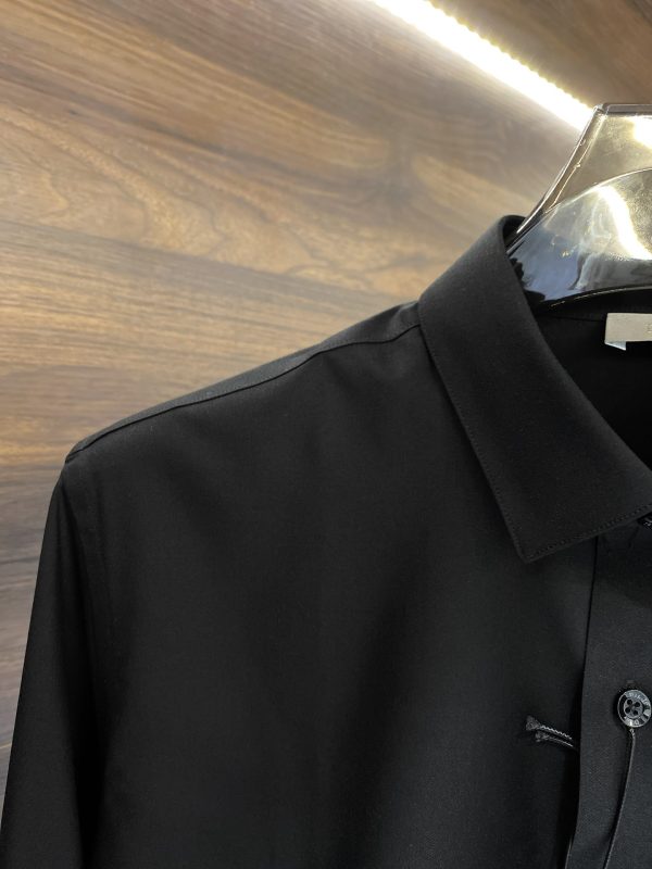 DIOR 2023 early spring new product counter casual long-sleeved shirt! Perfectly embroidered logo text, seamless tailoring Imported 80-count ultra-high-count mulberry silk cotton - Image 15