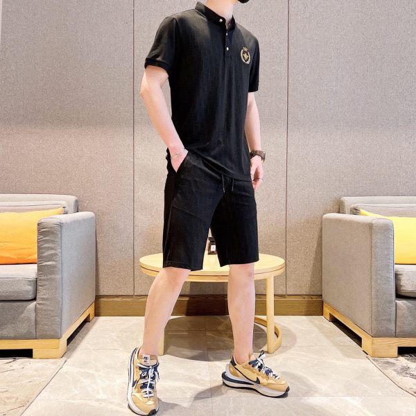 [DIOR] (Fat Gospel) 2023 official website with the same style. World-renowned luxury brand. Summer men's mercerized high-quality ? cargo lapel suit - Image 4