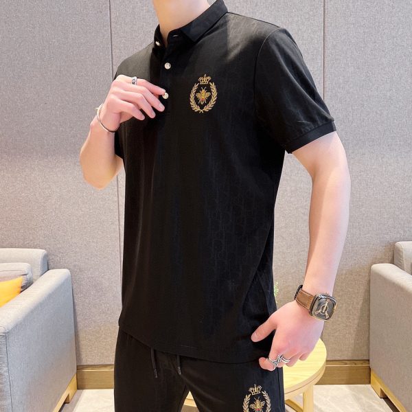 [DIOR] (Fat Gospel) 2023 official website with the same style. World-renowned luxury brand. Summer men's mercerized high-quality ? cargo lapel suit - Image 7