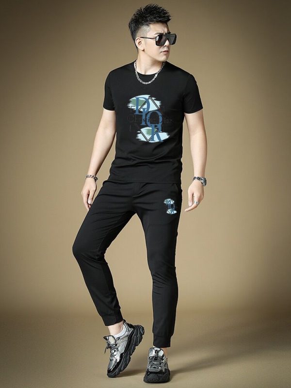 [DIOR] (Fat Gospel) 2023 official website of the same style. World-renowned luxury brand. Summer men's (double mercerized) high-quality ? goods set - Image 5