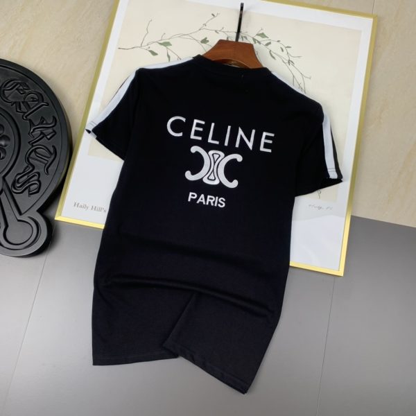 CELINE 2023 Round Neck Short Sleeve Suit Pure cotton double yarn fabric upper body will not be stuffy, smooth and comfortable skin-friendly effect is more breathable - Image 4