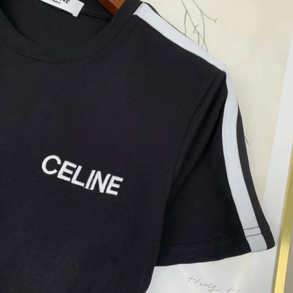 CELINE 2023 Round Neck Short Sleeve Suit Pure cotton double yarn fabric upper body will not be stuffy, smooth and comfortable skin-friendly effect is more breathable - Image 6