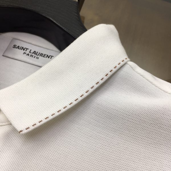 YSL2023 spring and summer new products Fashionable POLO/turned-neck short sleeves Haute-couture and versatile styles that anyone can easily control Fully custom-made fabrics Luxury classic brand logo design on the chest - Image 7