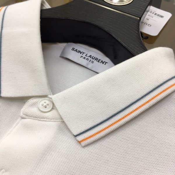 "YsL" ?2023 spring and summer counter fashion short-sleeved mercerized pearl cotton polo polo shirt - Image 7