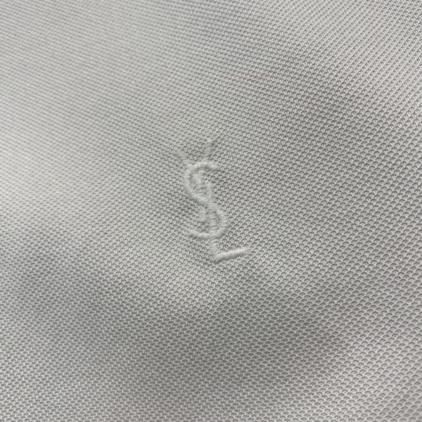 YSL 23 spring and summer short-sleeved polo shirt with brand letter embroidery on the chest, the same style as ZG, with YSL letter logo on the chest and embroidery in the same color of the cloth - Image 5