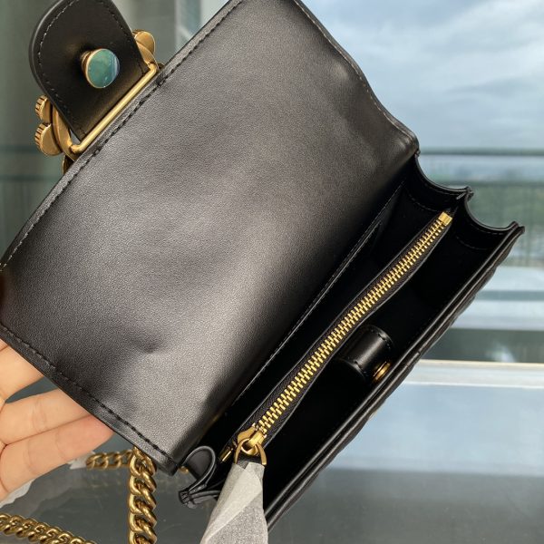 Pinko 2022 New Rhombus Pattern Underarm Bag Bird Bag Swallow Bag 1P22Z1Y7SR Black - Image 9