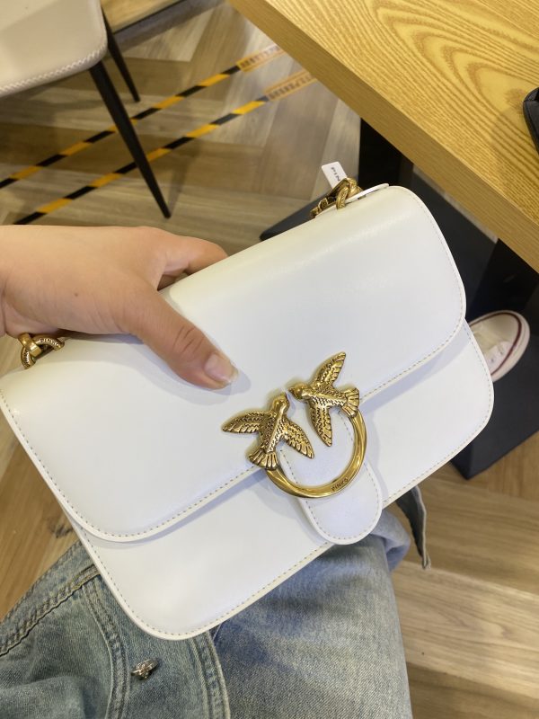 Pinko Women'S Bag One-Shoulder Messenger Bird Bag Spring And Summer New Style White