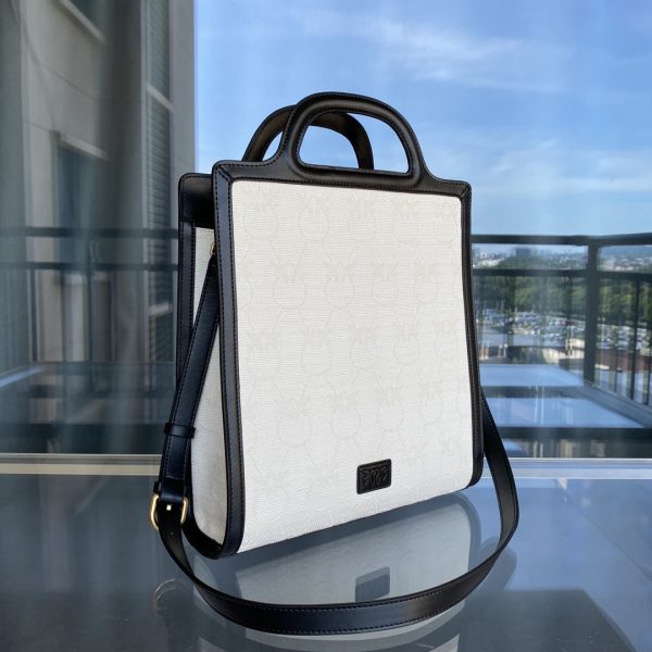 Pinko 2022 Spring And Summer New Fabric Printing Casual Handbag Tote Bag Bird Bag 1P22MVY7V3 - Image 4