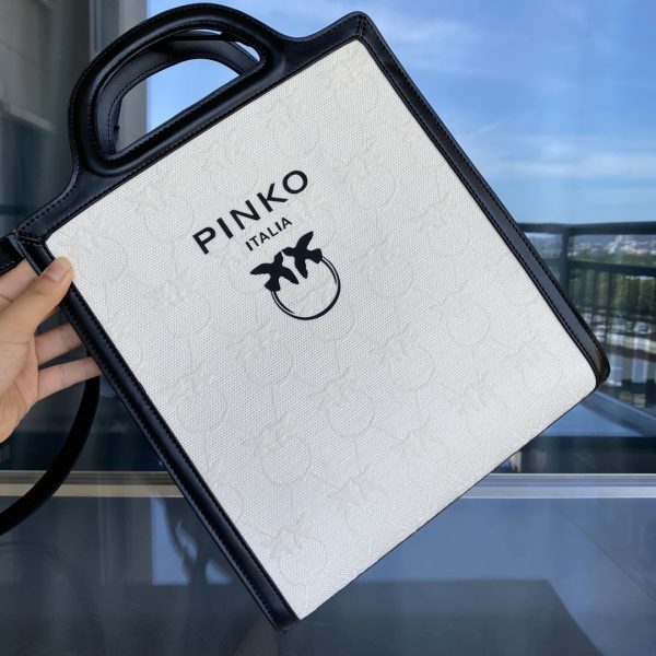 Pinko 2022 Spring And Summer New Fabric Printing Casual Handbag Tote Bag Bird Bag 1P22MVY7V3 - Image 6