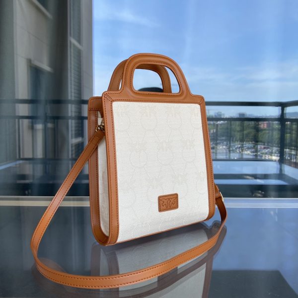Pinko 2022 Spring And Summer New Fabric Printing Casual Handbag Tote Bag Bird Bag 1P22MVY7V3 B - Image 4