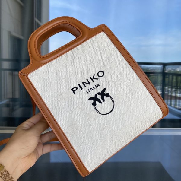 Pinko 2022 Spring And Summer New Fabric Printing Casual Handbag Tote Bag Bird Bag 1P22MVY7V3 B - Image 6