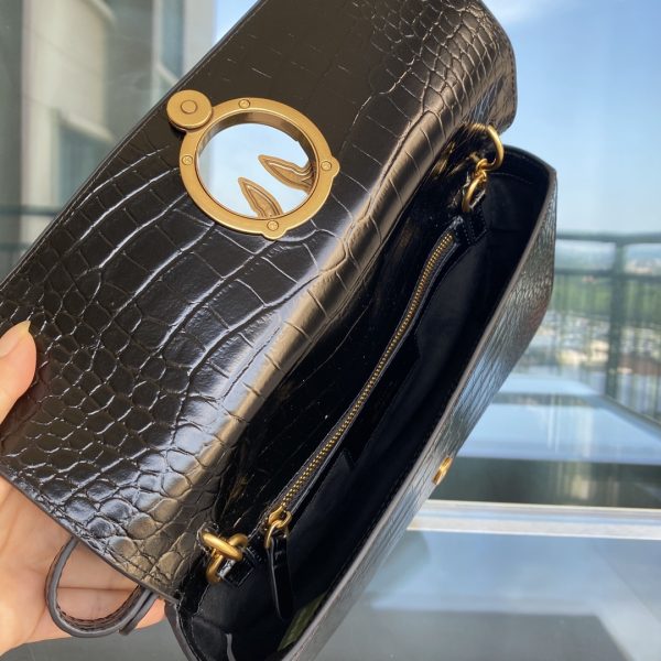 Pinko Swallow Bag 2022 Spring And Summer Crocodile Pattern Baguette Bag Underarm Bag One Shoulder Messenger Women'S Bag - Image 9