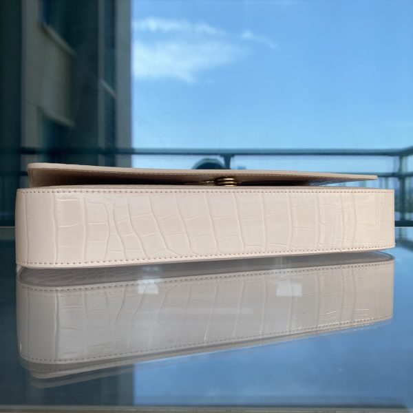 Pinko Swallow Bag 2022 Spring And Summer Crocodile Pattern Baguette Bag Underarm Bag One Shoulder Messenger Women’S Bag White - Image 7