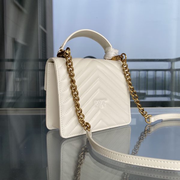 Pinko Swallow Bag 2022 Spring And Summer New Sheepskin Quilted Small Square Bag Portable Shoulder Messenger Bag - Image 4