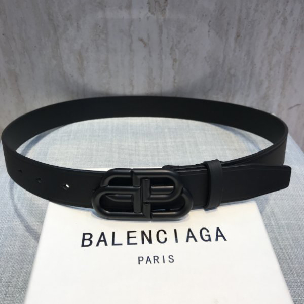 Balenciaga Black Bb Belt With Black Buckle