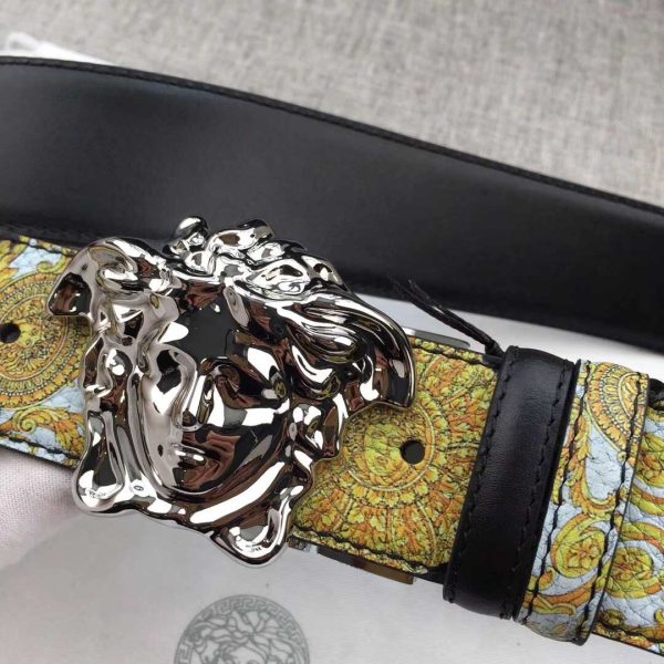 Versace Palazzo Leather Belt With Silver Buckle - Image 10