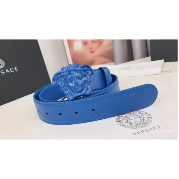 Versace Medusa Head Mens Fashion Blue Belt