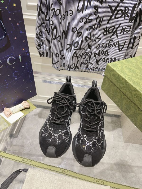 GUCCI Run running shoes series Gucci sports dad shoes black