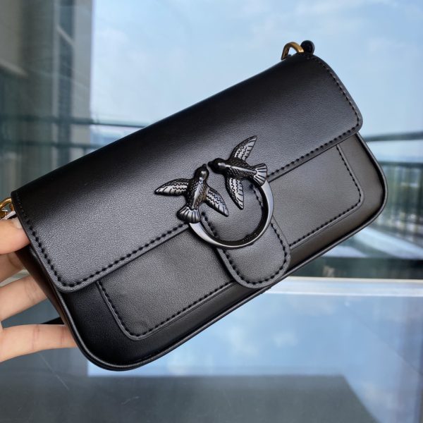 PINKO 2022 Spring/Summer POCKET LOVE Ms. Messenger Shoulder Bag Classic Leather Bird Handbag Swallow Bag - Image 6