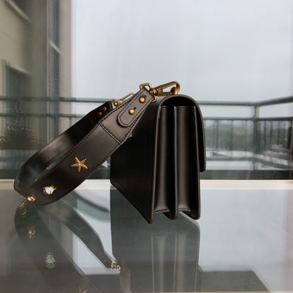 PINKO swallow bag 2021 spring and summer new product rivet badge wide shoulder strap one shoulder diagonal bag large black - Image 4