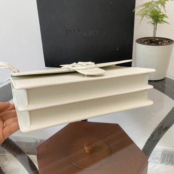 Pinko Swallow bag 2021 autumn and winter new classic leather chain shoulder handbag Bacchus bag white - Image 6